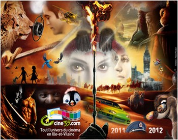Tapis de souris compos� de visuels de films de l'ann�e 2011 et 2012